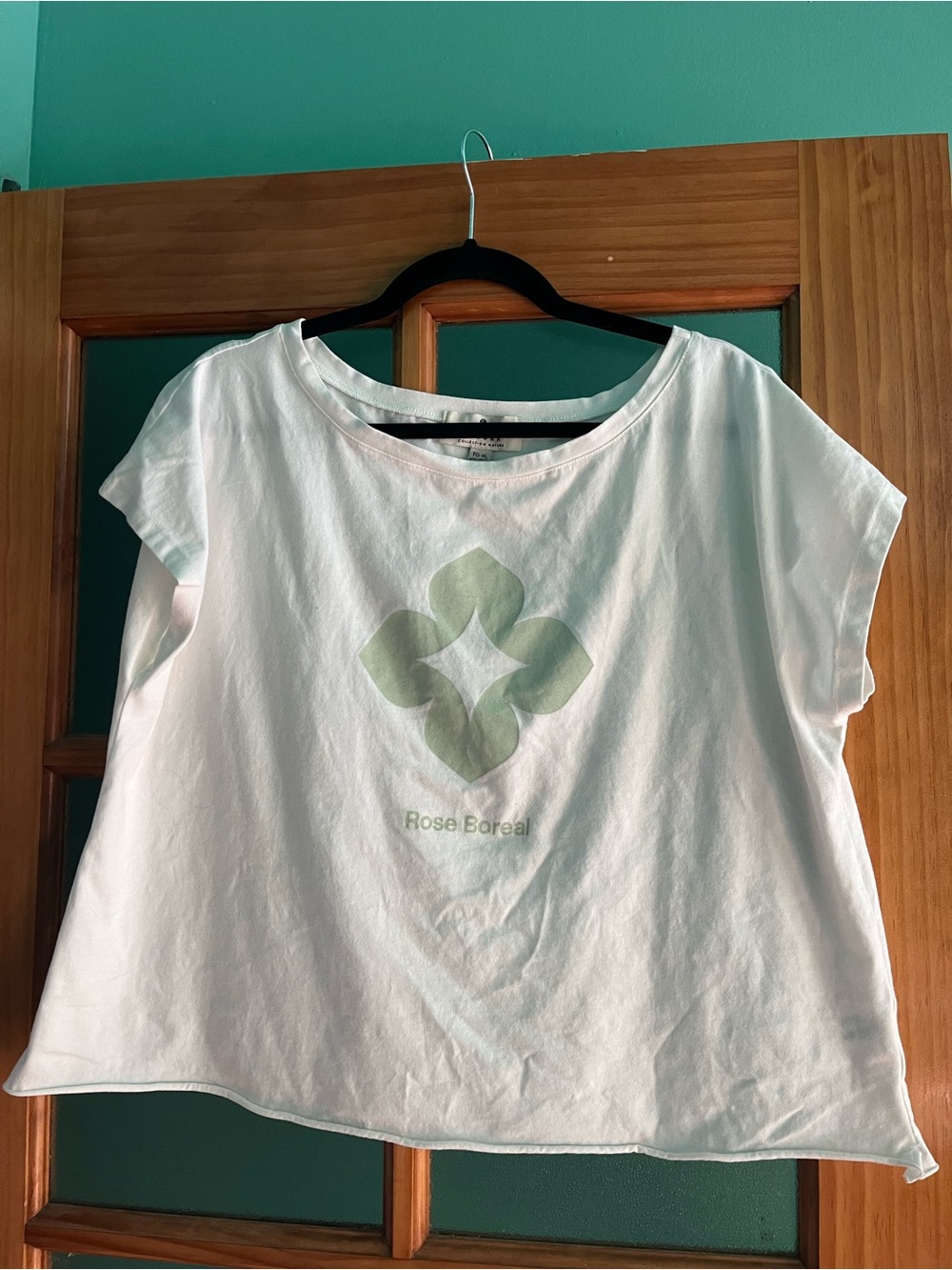 White Short-Sleeve Graphic Tee with Sage Logo